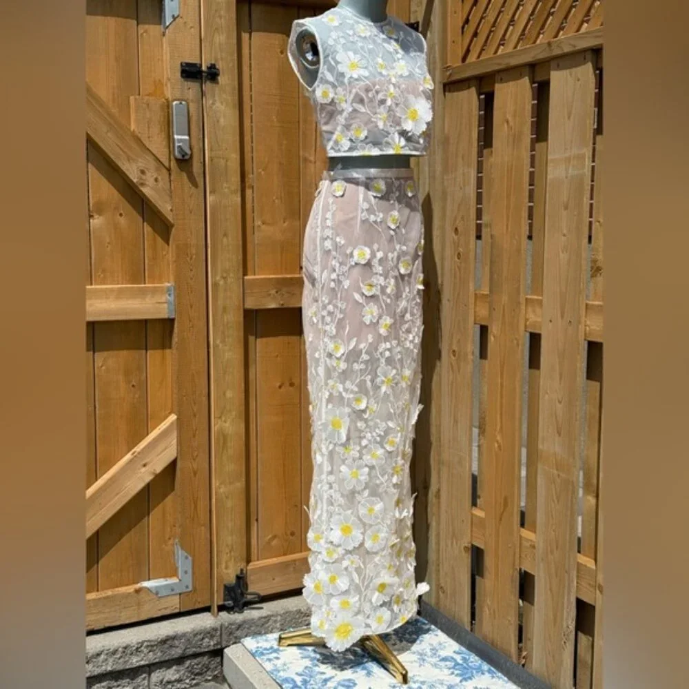 🆕 BRONX & BANCO 🧿 NWOT Jasmine White Multi Two Piece Set, Sz S / US 4 - Picture 5 of 16